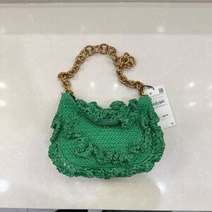 Zara Green Shoulder Bag with Gold Chain